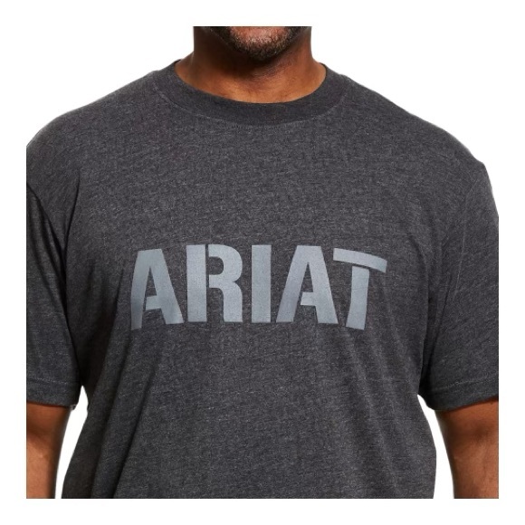 Ariat Men's Rebar S/S Cotton Strong Block Logo Tee - Picture 2 of 7